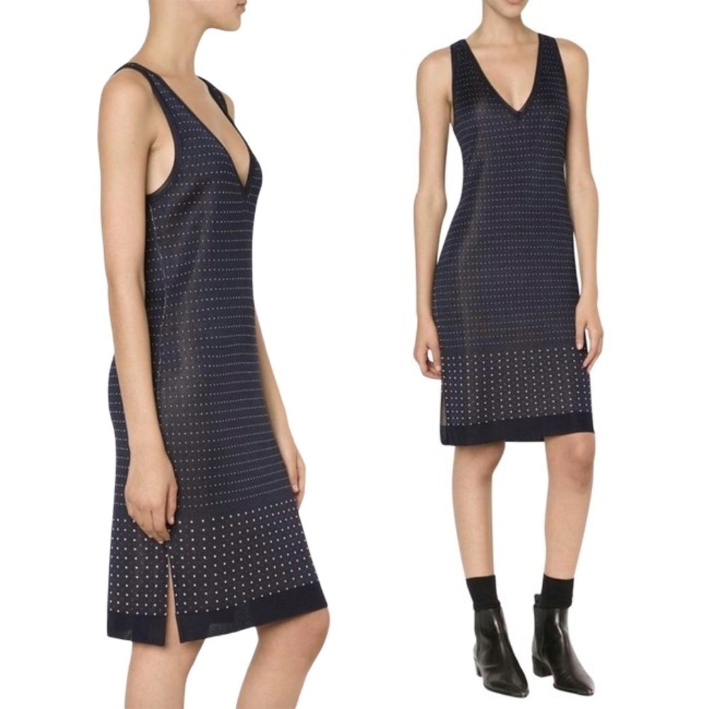 RAG & BONE Abigale Navy Polka Dot Knit Dress